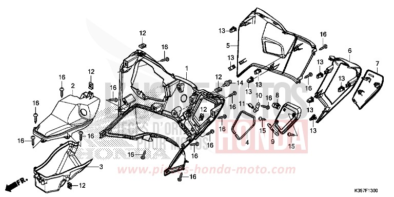 INNER COVER for PCX 125 MAT CARBONIUM GRAY METALLIC (NHB52) from 2017